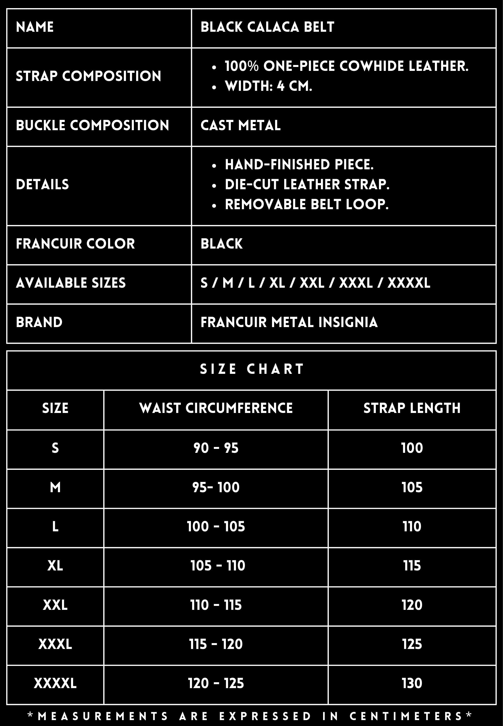TECHNICAL SPECIFICATIONS_LEATHER BELT_CALACA BLACK_FRANCUIR